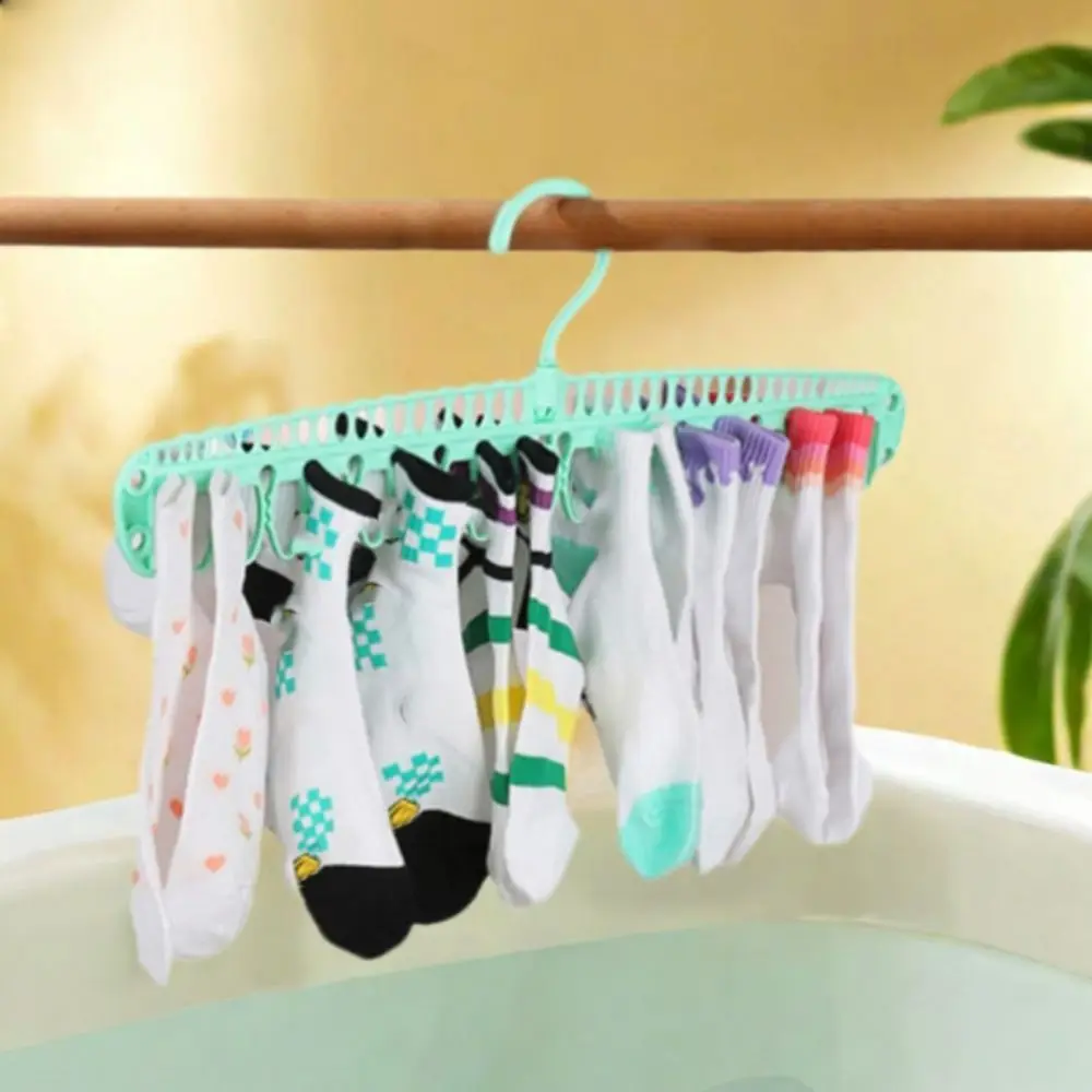 

3PCS/Set Windproof Rotatable Drying Rack Non-slip Space-Saving Clothes Drying Hanger Wardrobe Storage Socks Hanger Laundry