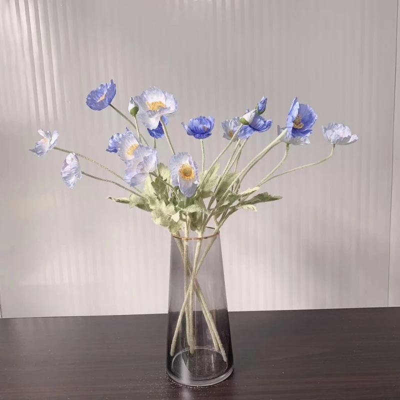 

30pcs of Corn Poppy Artificial Flower Bouquet Resturant Decor Silk Fabric Bouquet Decoration Arrangement Wedding Party Decor