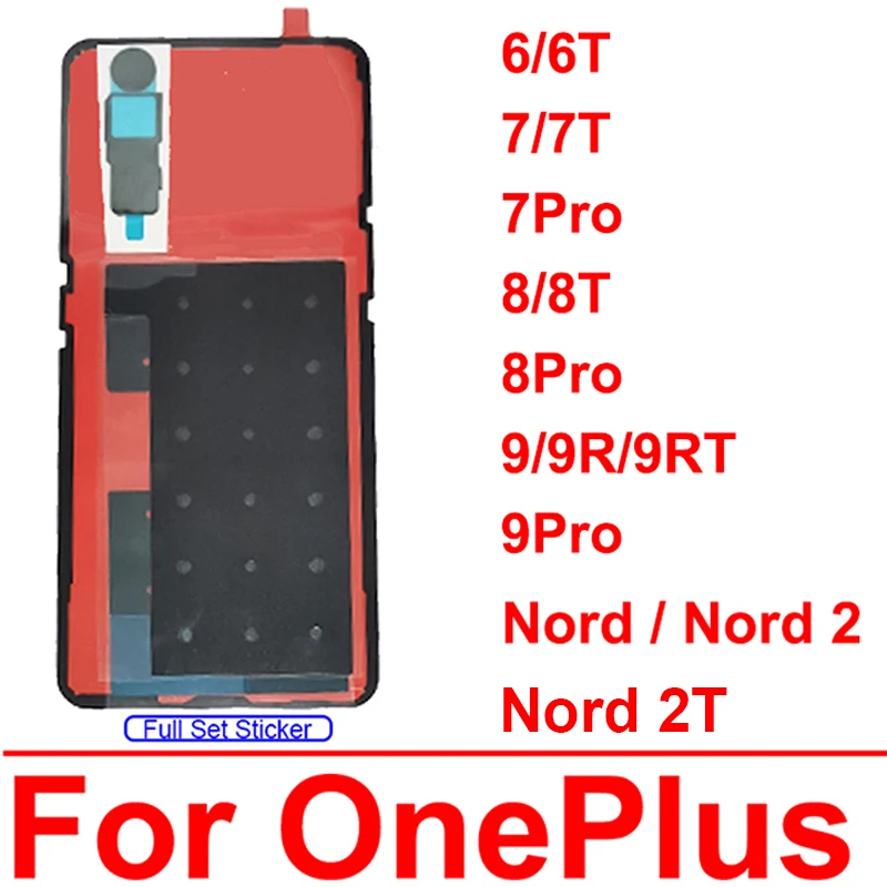 Full Set Back Battery Cover Sticker Camera Glue For Oneplus 6 6T 7 7T 8 8T 9 9R 9RT Nord 2 2T Heat Dissipation Pad Parts