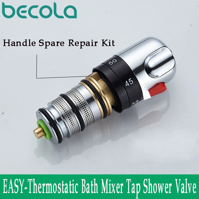Becola Einfach-Thermostat Bad Mischbatterie Dusche Ventil Griff Ersatz Reparatur Kit Patrone Konstante Temperatur Control Messing Wasserhahn