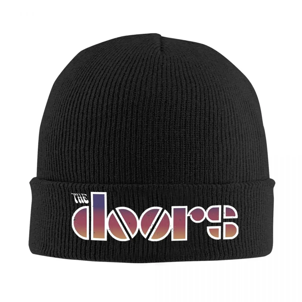 THE Doors EARTH FRIENDLY LOGO Knitted Hat Women's Men's Beanies Autumn Winter Hats rock band Crochet Caps