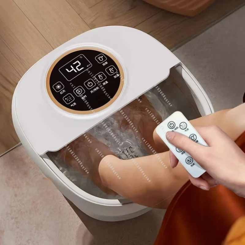 Automatic Heated Thermostatic Foot Soaking Bucket, Folding Portable Footbath, Household Electric Massage Foot Wash Bucket