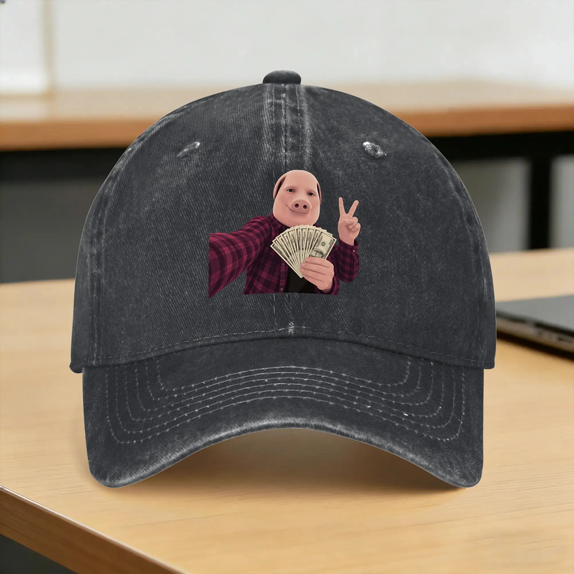 John Pork Pig Meme Sun Baseball Cap  Casual Female Male Washed Hip Hop Hats High Quality Design Caps Birthday Present