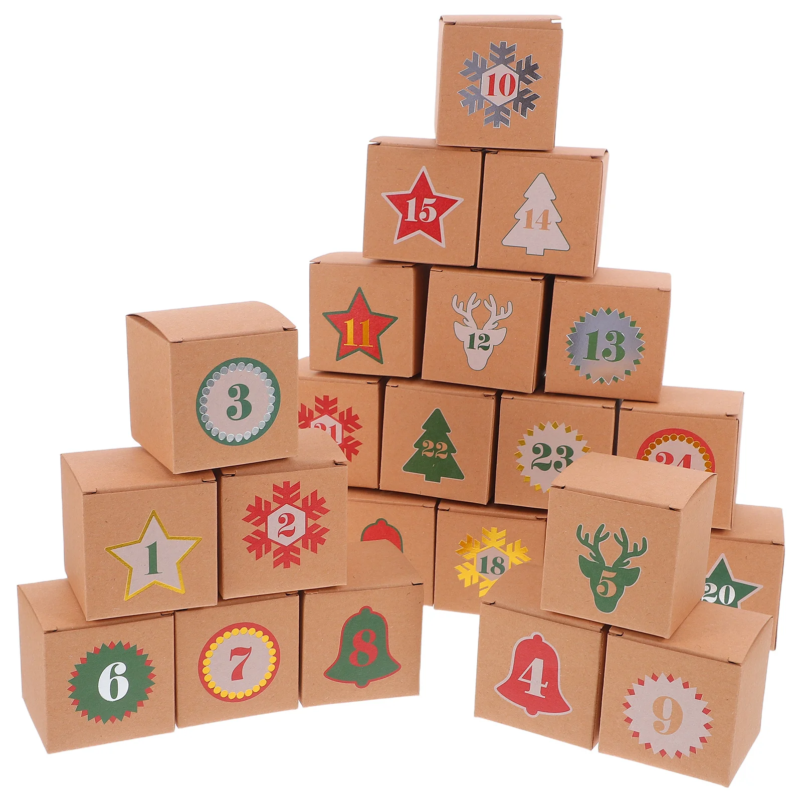 

1Set Christmas Advent Calendar 24 Drawer Countdown Box Retro Design Holiday Treat Holder for Home Office School Fun 2025