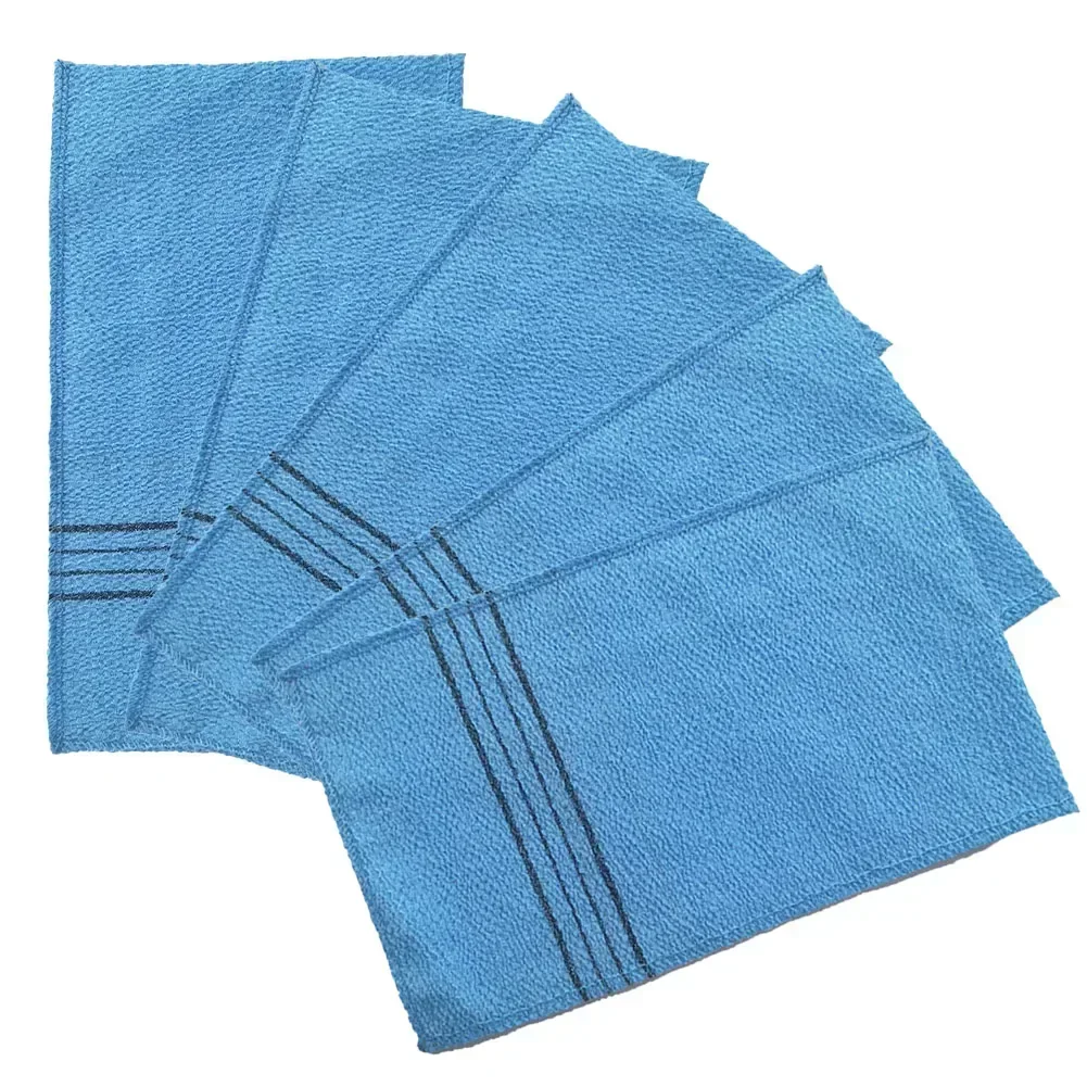 5Pcs Korean Asian Exfoliating Bath Washcloth Body Scrub Shower Wash Cloths Dead Skin Clean Wash Towel Tool Sauna Towel