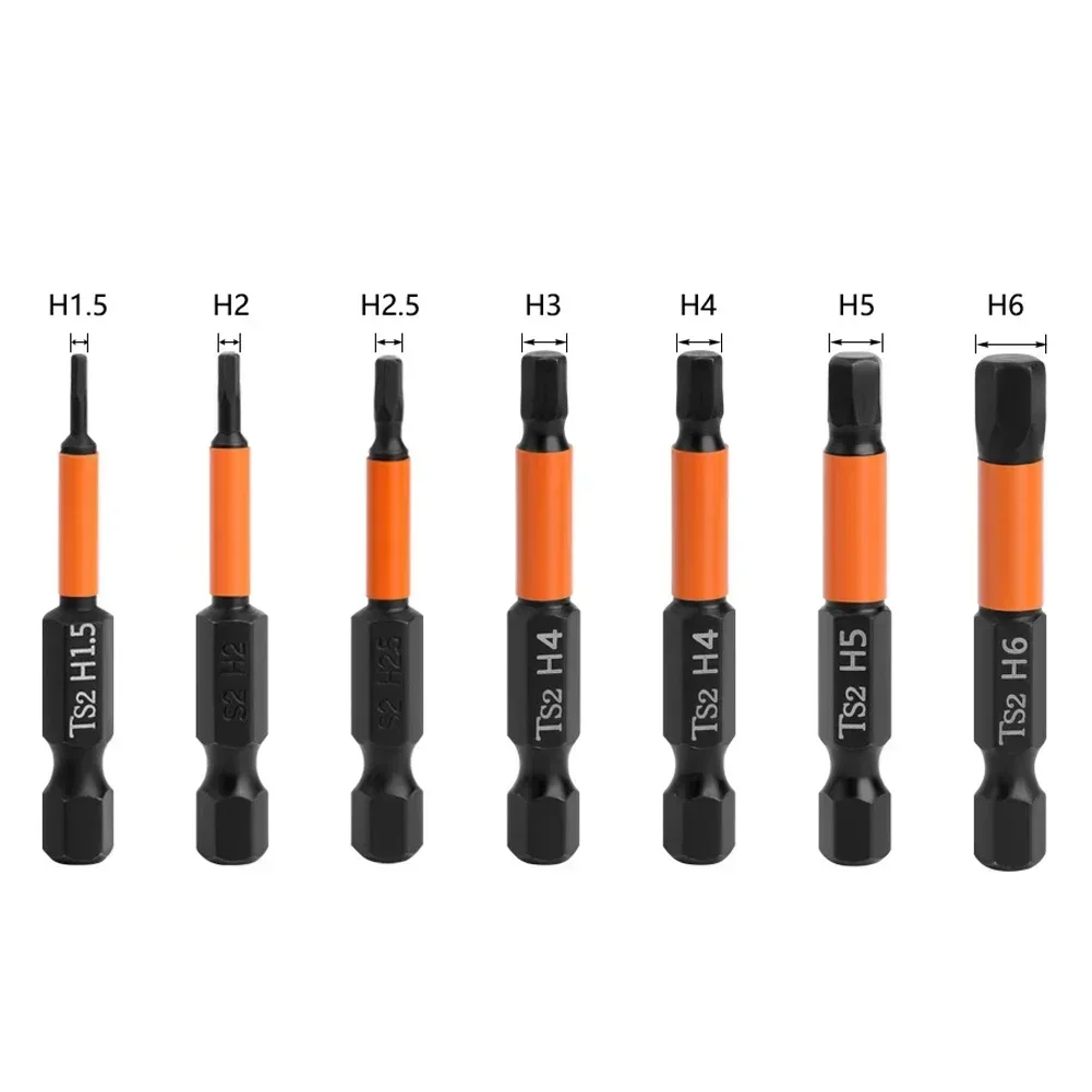 1PC Magnetic Hexagon Screwdriver Bit H1.5-H6 Quick Change Impact Driver Power Drill Bits Set 1/4 Inch Hex Shank 50mm Length