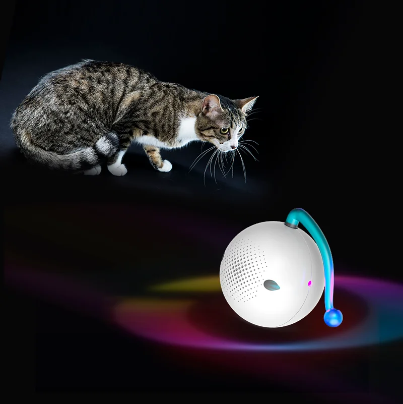 LMZOE Pet Auto rotating toy ball for cat smart APP control interaction intelligent obstacle avoidance running tease cats