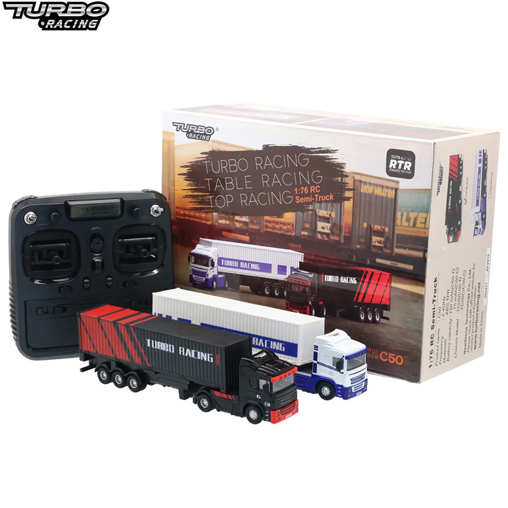 Turbo Racing C50-T 1:76 C50 Remote Control Truck Simulated Vehicle Lights and Horn RTR Version Toy Car