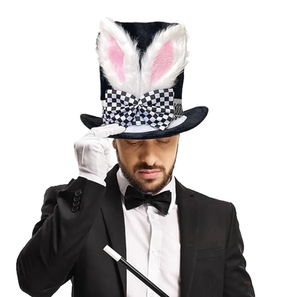 Casual Realistic Easter Bunny Cosplay Props Funny Velvet Rabbit Ear Hat Party Plush Halloween