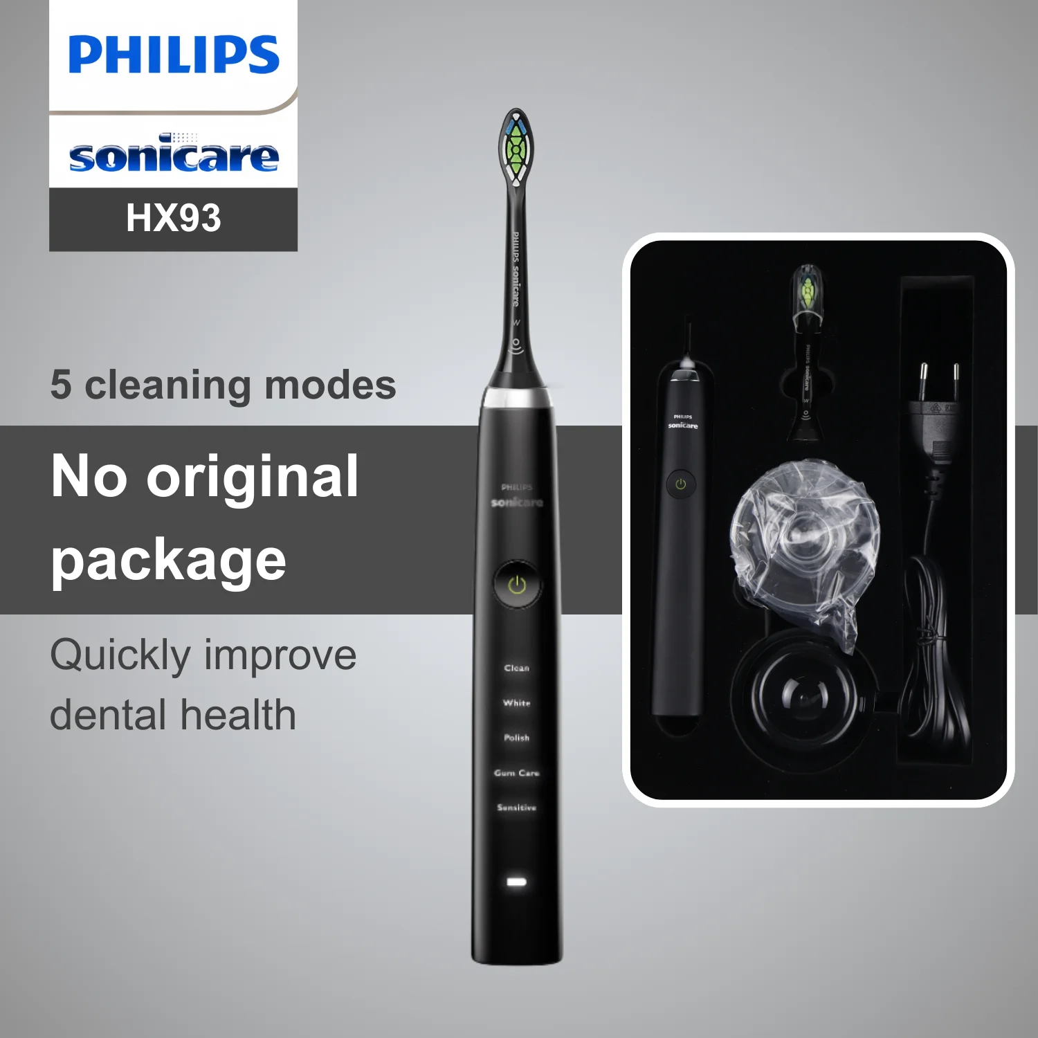 

Philips Sonicare Diamond Clean HX93 Electric Toothbrush, No Original Packaging, 5 Modes