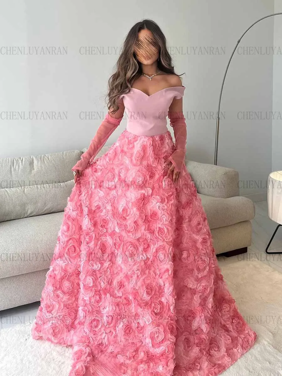 فساتين مناسبة رسمية فاخرة باللون الوردي 2025 فستان طويل للحفلات بدون أكتاف على شكل حرف v على شكل حرف a أنيق فساتين سهرة طويلة Fساتين E #4