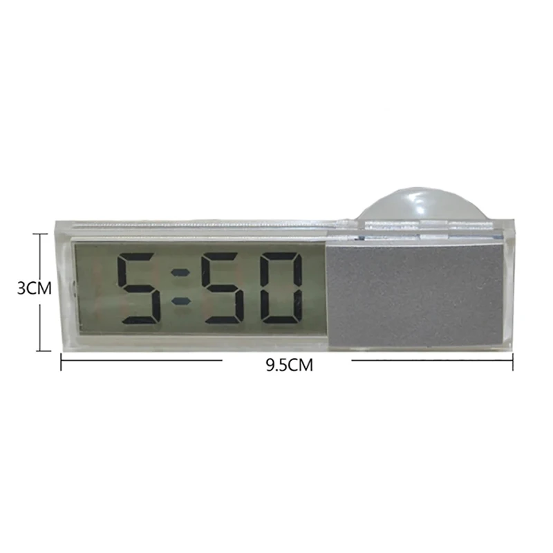 LCD Display Window-mounted Watches Mini Electronic Window Clock Suction Cup Car Watch LCD Display Auto Car Interior Accessories