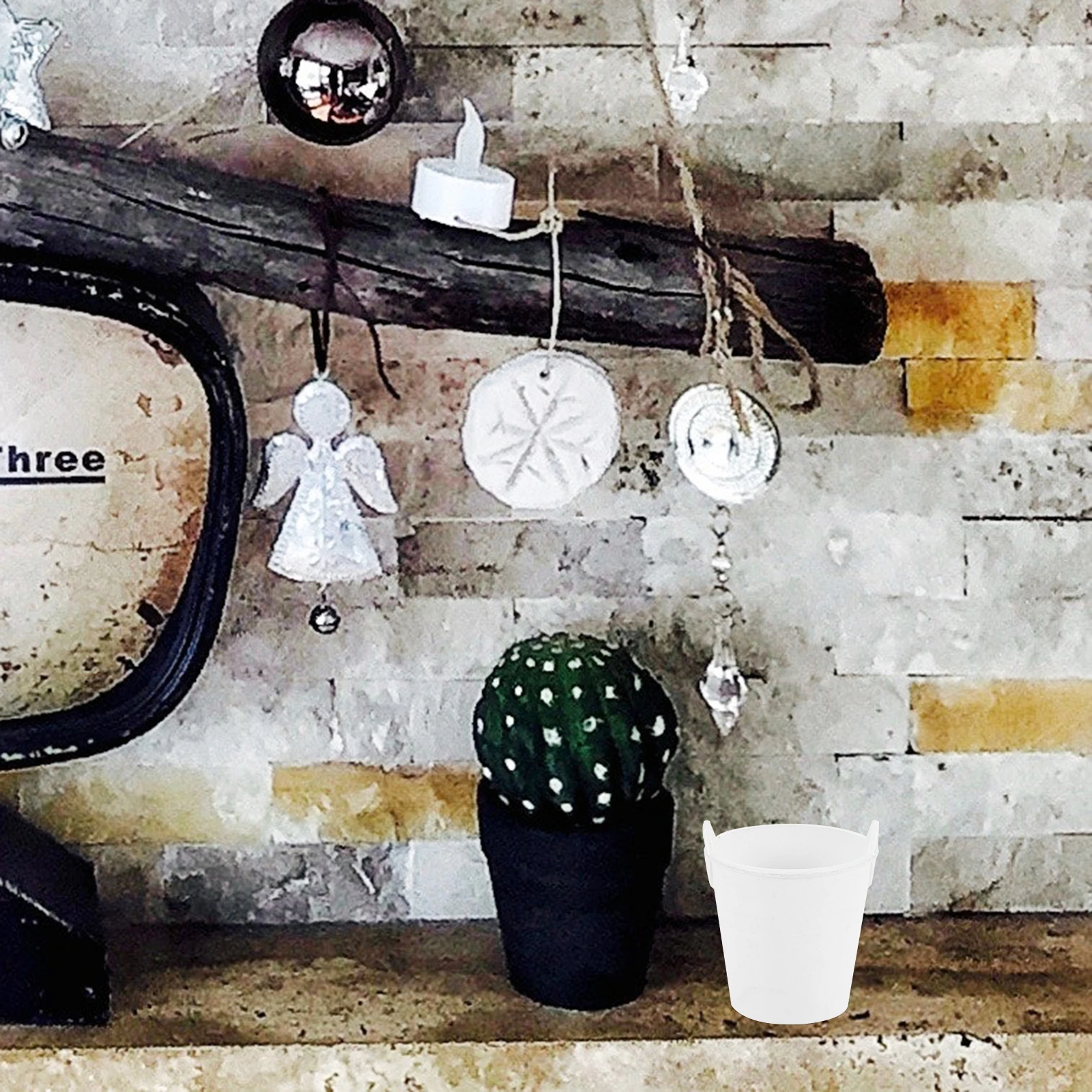 

10Pcs DIY Uncolored Mini Buckets Plastic Small Buckets for Craft Storage Artistic Handmade DIY Materials Mini Bucket