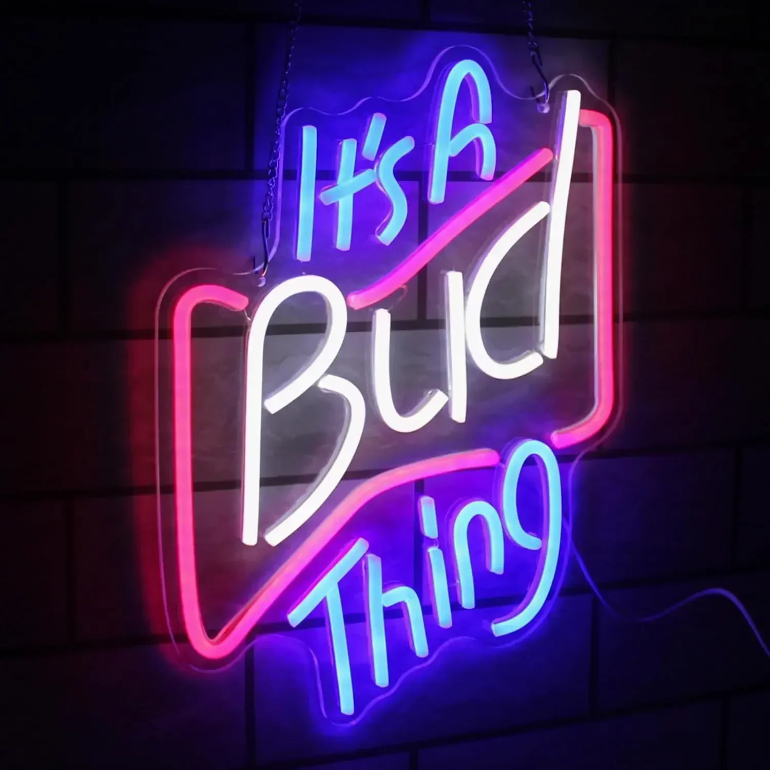It's A Bud Thing Neon Sign Funny Quote LED Wall Art USB Powered  Decor Home Bar Party Lover Novelty Gift Hanging Light