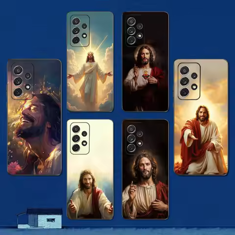 Religious Belief Savior Jesus Phone Case For Samsung S22,S21,S20,S10,S9,S25,S24,S23,Ultra,FE,Plus,Lite,Soft Silicone Black Cover