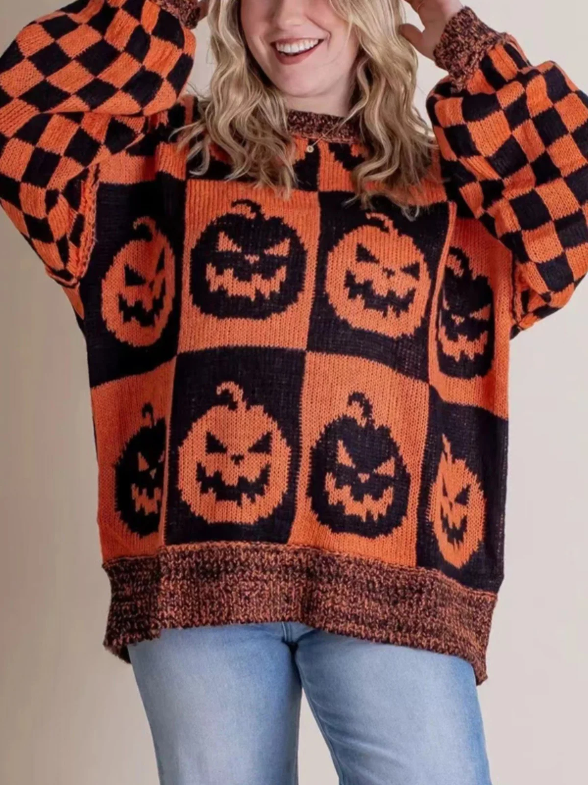 الرجعية جولة Ne سترة المرأة loween جديد Sle الخريف الشتاء كسول تصميم فضفاض العلوي تريكو Faionable تخفيف #3