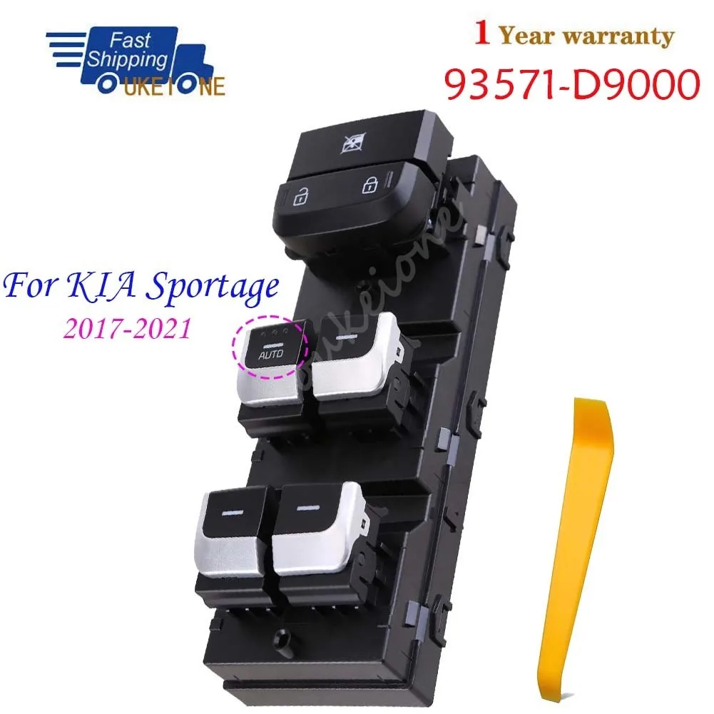 Front Left Master Driver Side Electric Power Lifter Window Switch Button For KIA Sportage 2017 2018 2019 2020 2021 93571-D9000