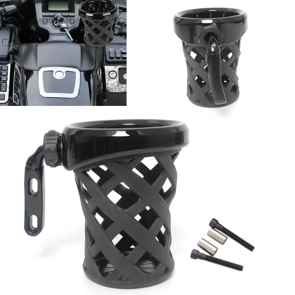Drink Bottle Holder With Screw Kit Drink Holder Fit For H-D For Yamaha For Kawasaki For Suzuki For Indian Black Drink Cup Holder
