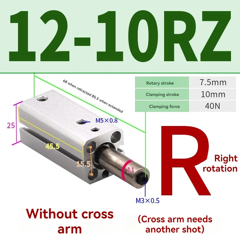 Pneumatic rotary clamping low-pressure cylinder MKB12/16/25/32/40/50/63-10*20RZX30LZ