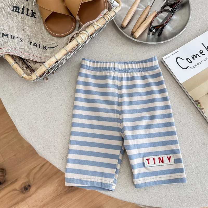 2024 Summer New Children Striped Shorts Girls High Waist Leggings Thin Cotton Kids Baby Shorts Toddler Girls Short Pants