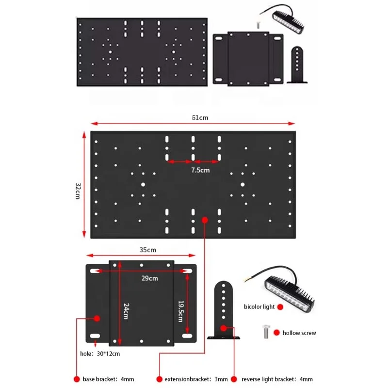 Sturdy Rear Door Extension Rack Rear Door Expander Rear Door Organizer Rack for Suzuki Jimny 5-door Accessories