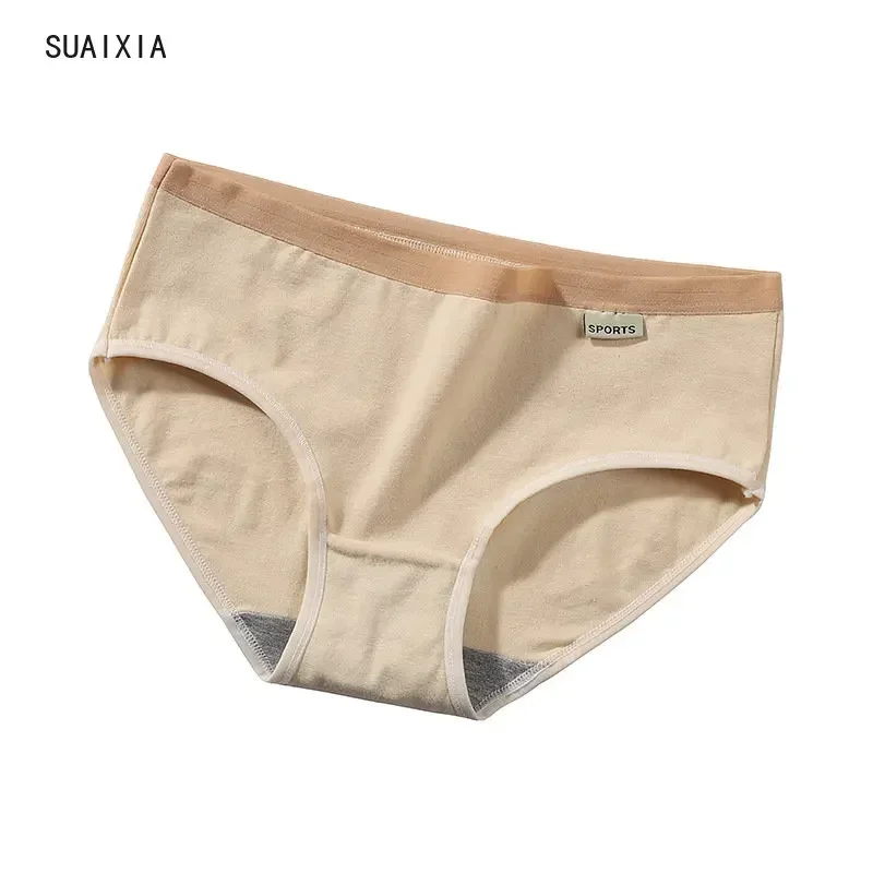 Cueca estudantil japonesa de cintura média, algodão puro, antibacteriano, simples, sexy, senhoras, menina