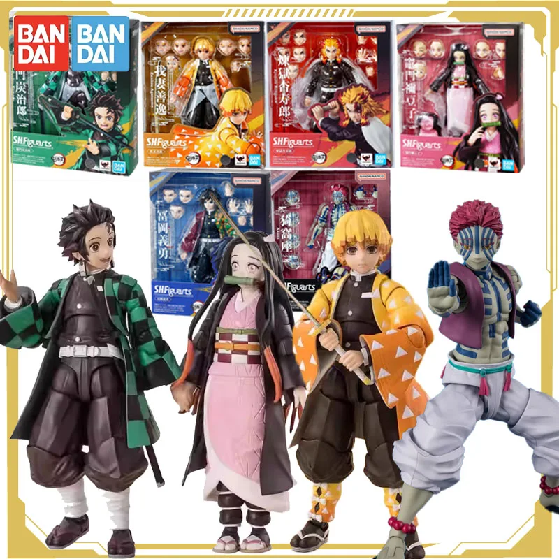 

Bandai Original Demon Slayer Anime Figure S.H.Figuarts Tanjirou Zenitsu Nezuko Action Figure Toys for Boys Girls Kids Gift