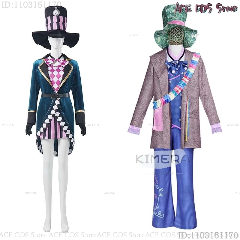 Women Men Mad Hat Coat Tarrant Alice Hightopp Cosplay Outfit Stage Performance Costumes Halloween Roleplay Party Fantasia Style