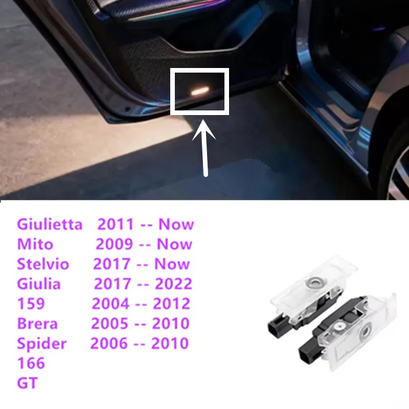 For Alfa Romeo Giulia 952 Tonale Mito Stelvio 949 Spider 159 166 GT Welcome Ghost Lights Led Car Door Projector Laser Logo Light