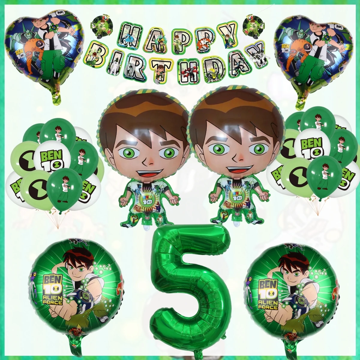 Ben 10 Birthday Party Decoration Disposable Tableware Set Cup Plate Tablecloth Backdrop Balloon Baby Shower Boys Party Supplies