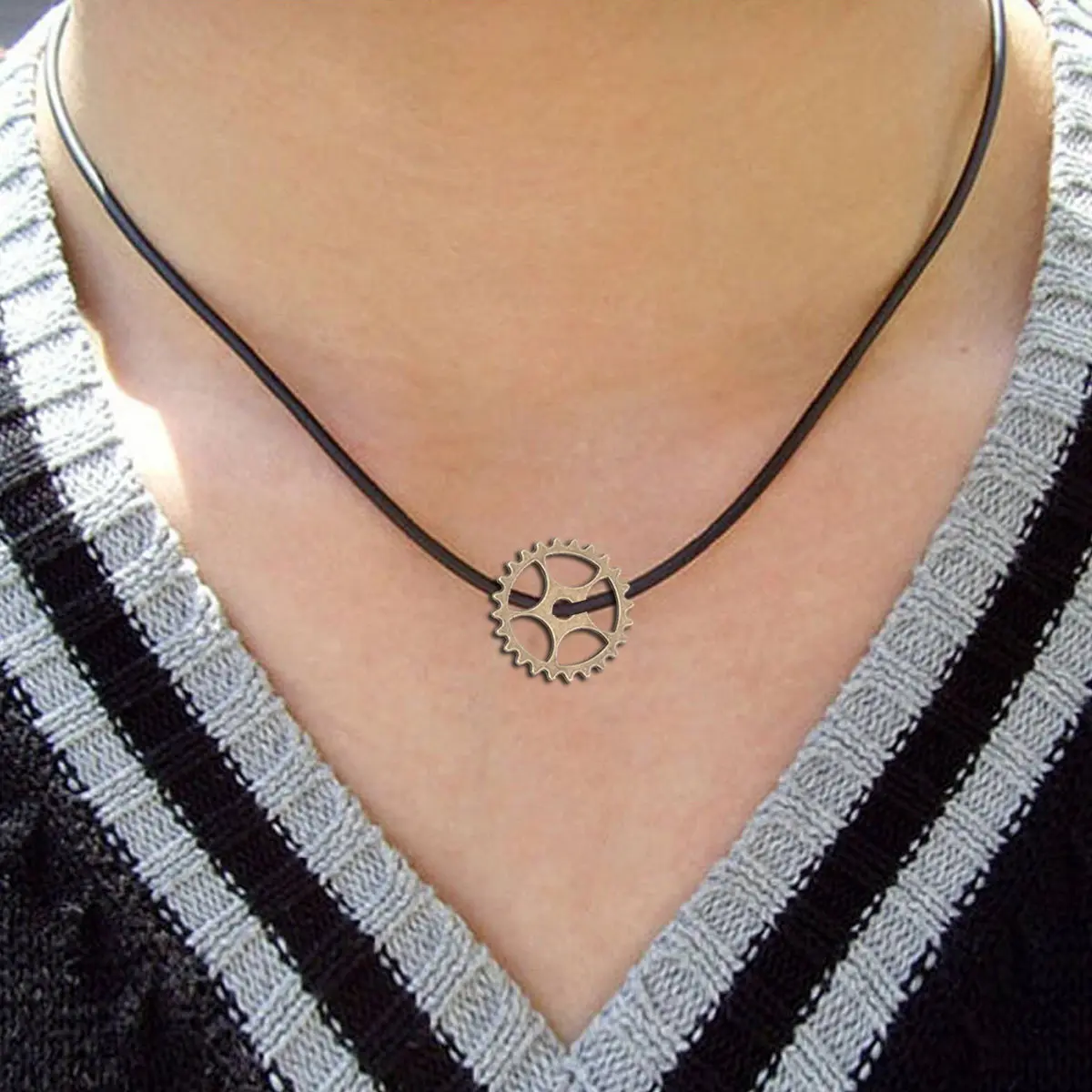 Mechanical Wheels 9-Color Alloy Steampunk Gear Pendants Mixed Vintage Cogs Handmade Jewelry Accessories Necklace