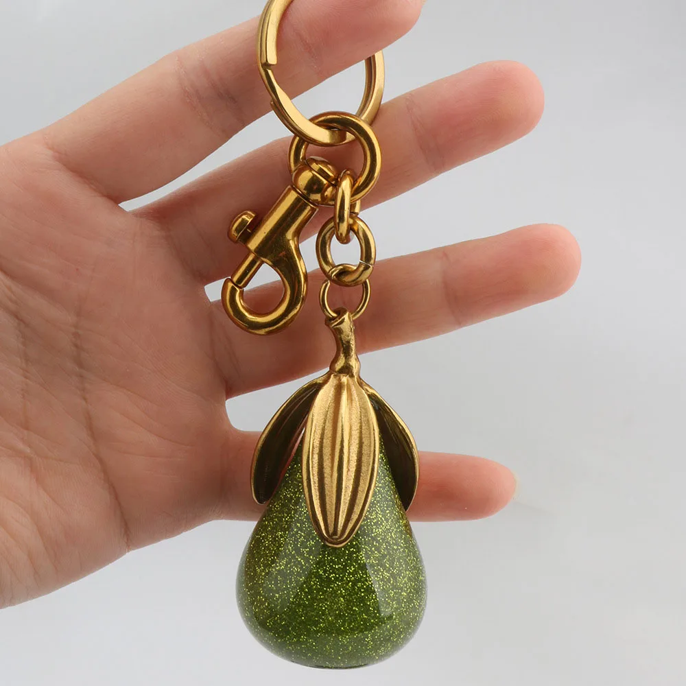 حقيبة سحر لمدرب Goyard حقيبة يد حقيبة كتف رائعة كريستال أخضر الكمثرى قلادة المرأة المفاتيح الملحقات