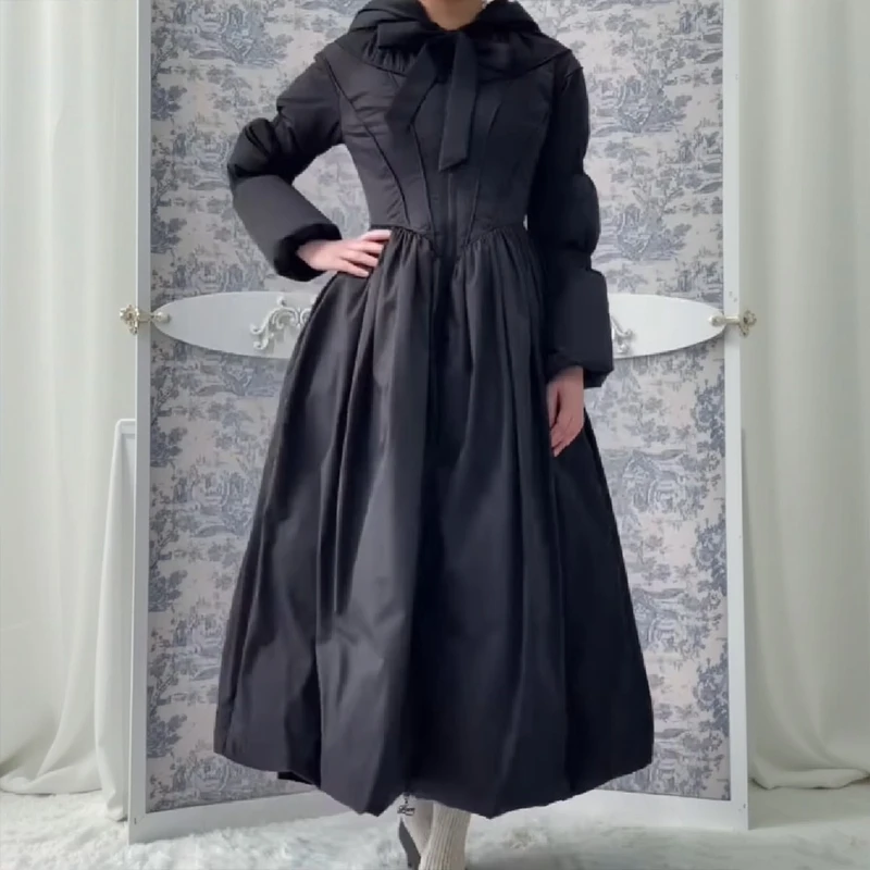 Women's Elegant High End Fashion Cotton Coat 2026 Loose Unique Design Dress Style Jacket Y2k Thick Slim Fit Office Streetwear