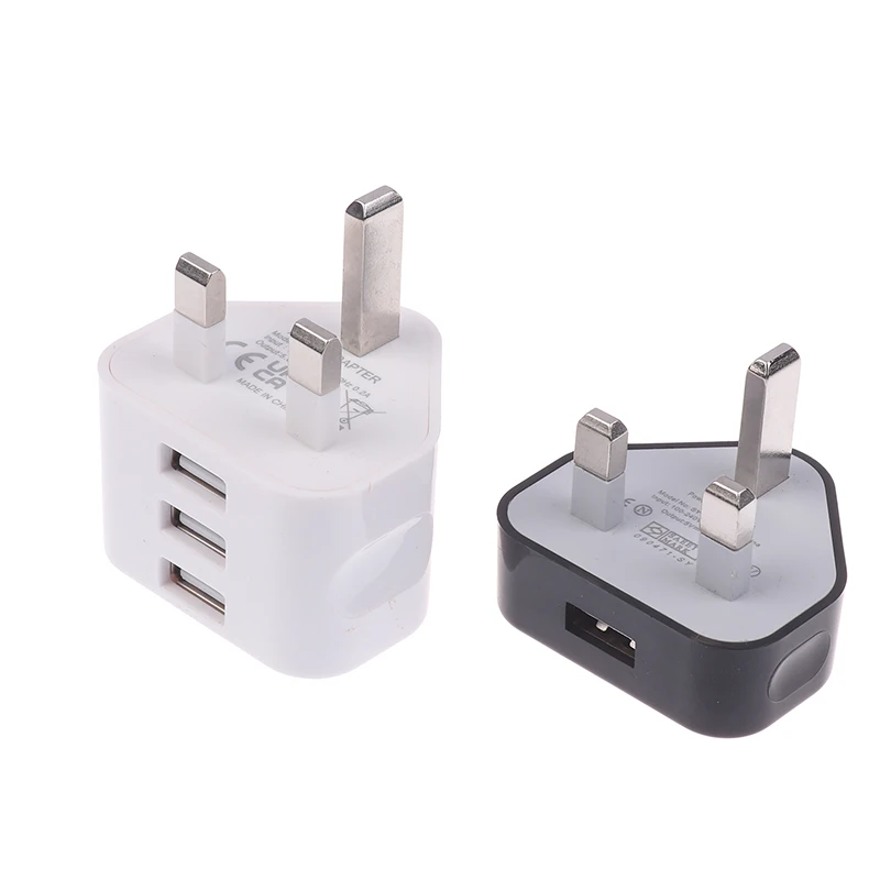 

1Pc 3 Pin 1/3Ports UK Plug 1/3 AMP 5V USB Adapter Wall Charger Home Charging For Phones Universal Phone Adapter Socket