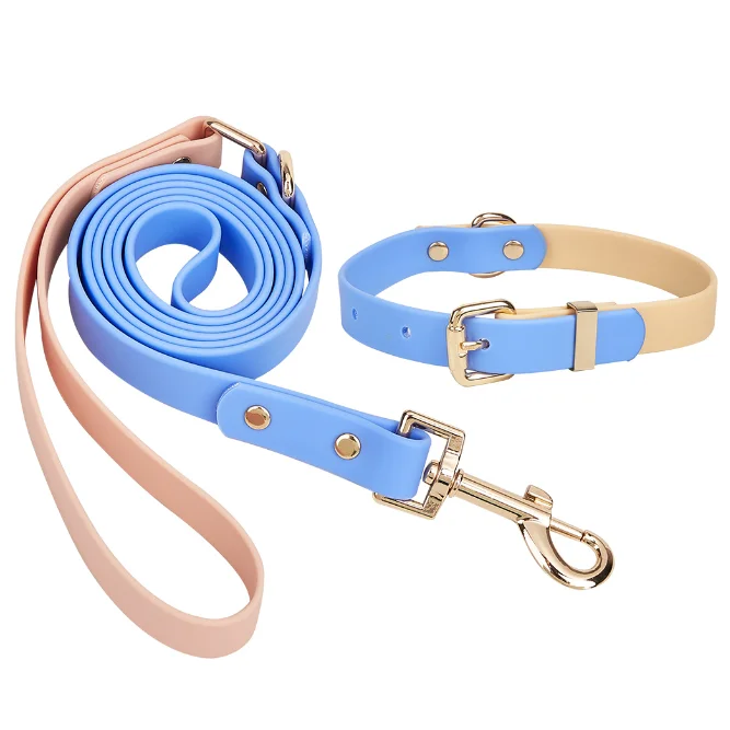 Multifunctional Waterproof  Strap Hands Free Accessories Pvc Cats   Dog Collar and Lead Set