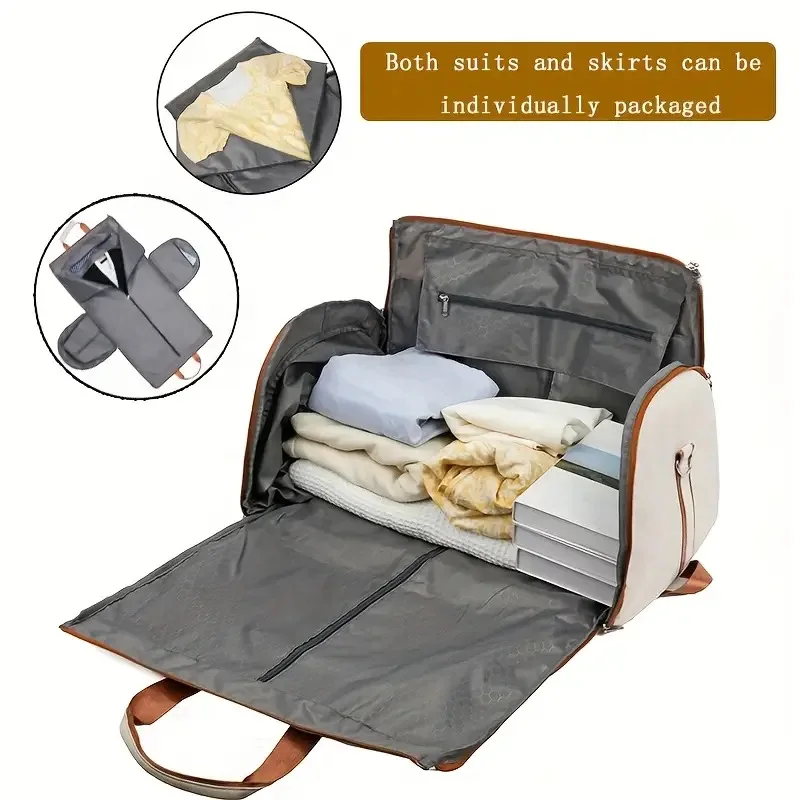 Buylor 2in1 Travel Suit Bag Convertible Garment Bag Wearable Folding Storage Hanging Clothes Bag Crossbody Convertible Backpacks