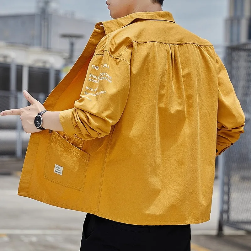 

Мужская демисезонная рабочая куртка с длинным рукавом, тонкая, грязеотталкивающая, износостойкая, повседневная рабочая одежда, молодежная, свободного кроя, на одной пуговице.