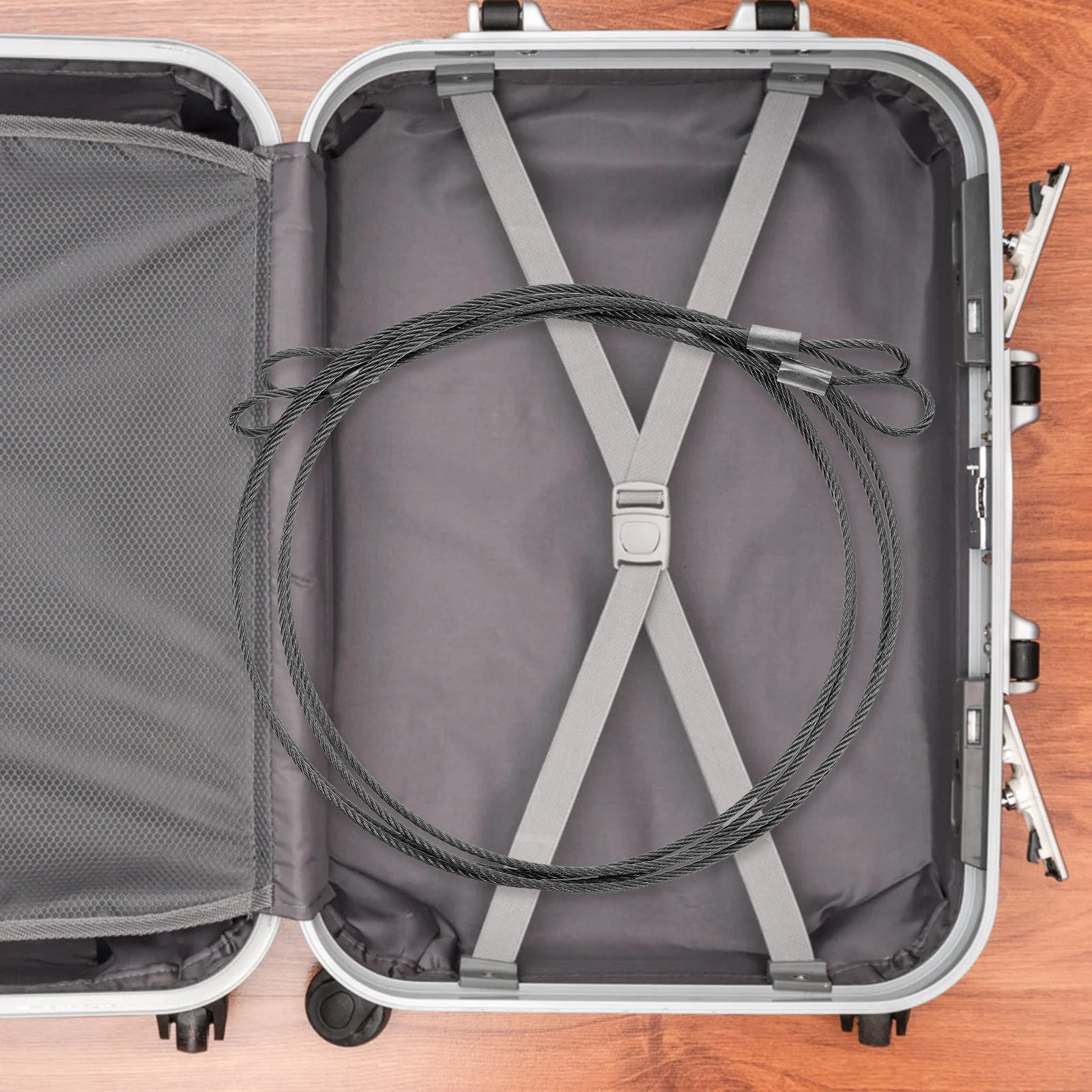 2 قطعة كابل أمان مضفر مطلي بالفولاذ حبل أمان عالي التحمل لأقفال الأمتعة أدوات معلقة ملابس النباتات #3