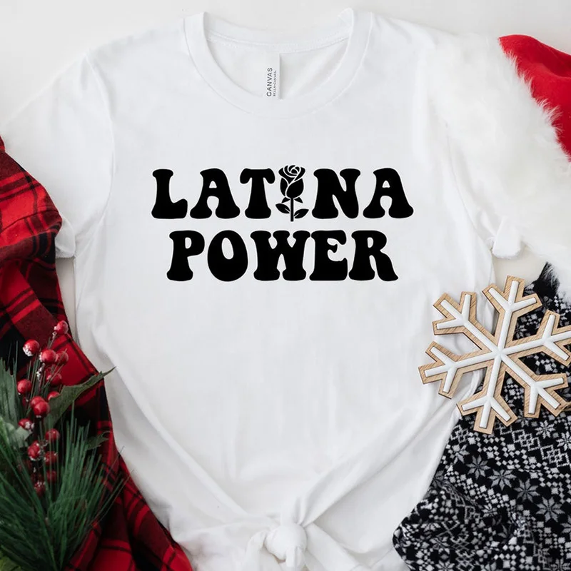 

Latina Power Feminist Graphic T Shirts Women Causal Loose Cotton Short Sleeve Woman Rights Are Human Rights Tops Dropshipping