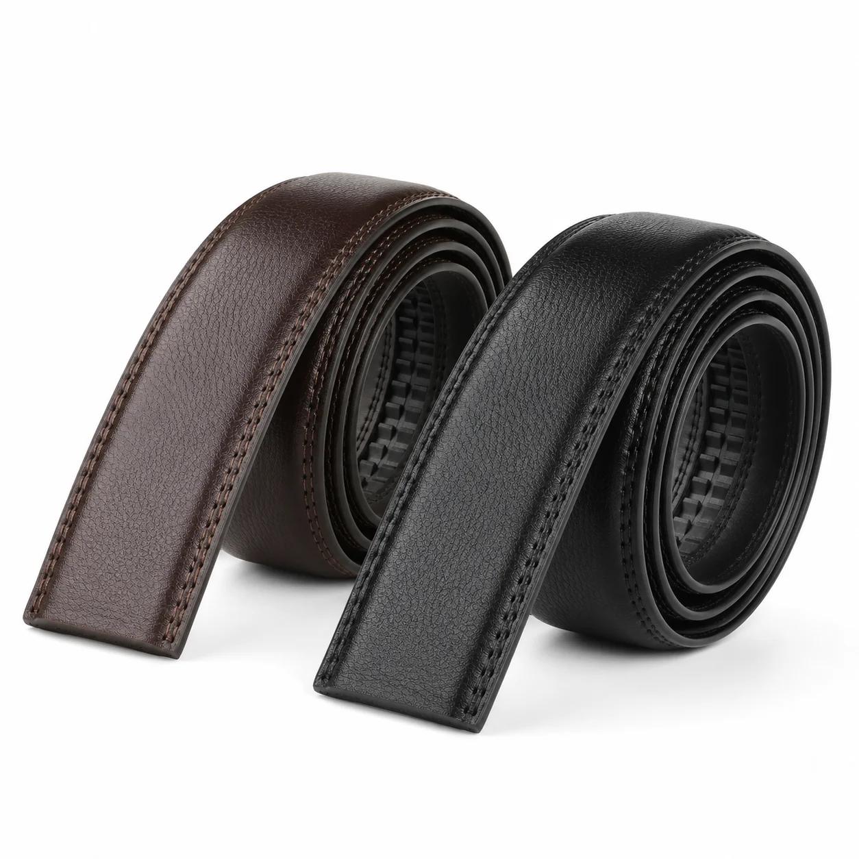 3.5cm Width Adjustable Belt No Buckle Men Women Unisex Durable Classic PU Business Belt Without Automatic Buckle Waist for Jeans