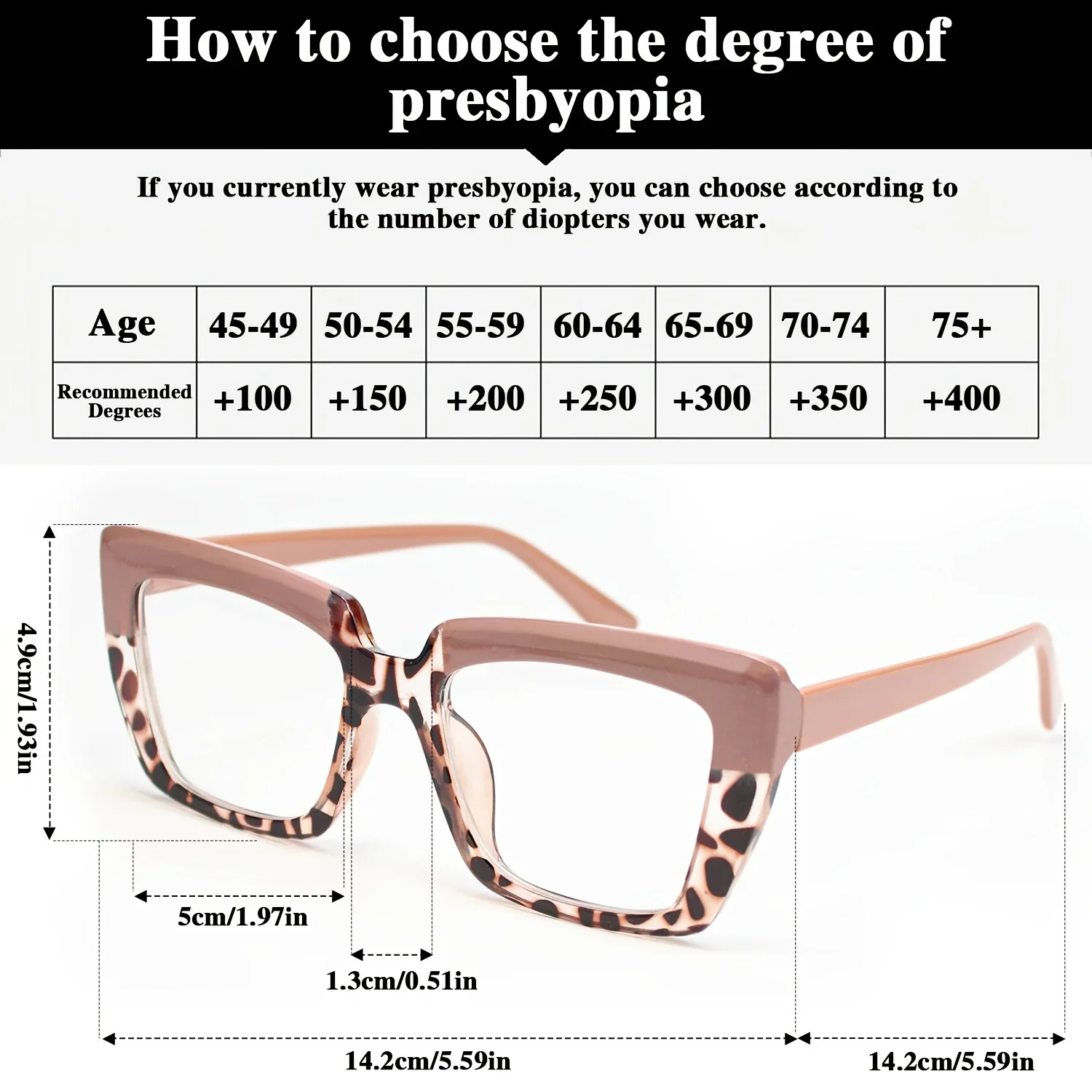 Retro Rectangle Reading Glasses Set — product information 4