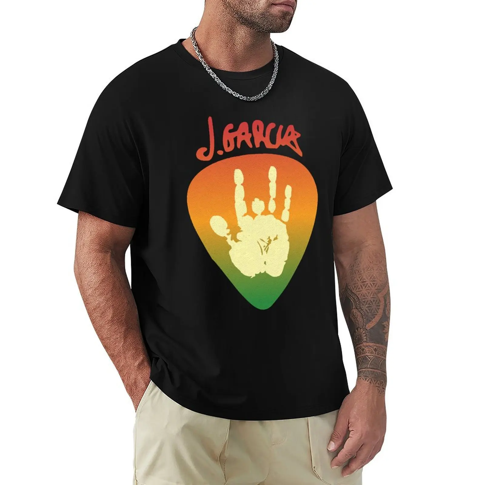 

Day Gift Jerry Brown Garcia Signature Light Blue Cool Gift T-Shirt Casual Minimalist Short Sleeve Top