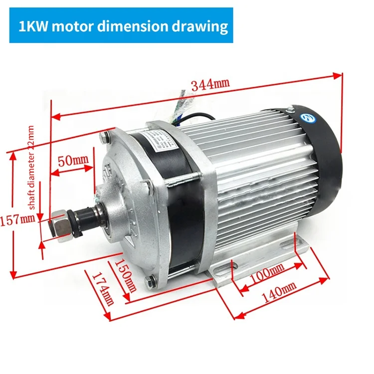 48V/60V 1000W  Smooth-Operation BM1412 BLDC Motor with Controller for Electric Skateboards - view 6
