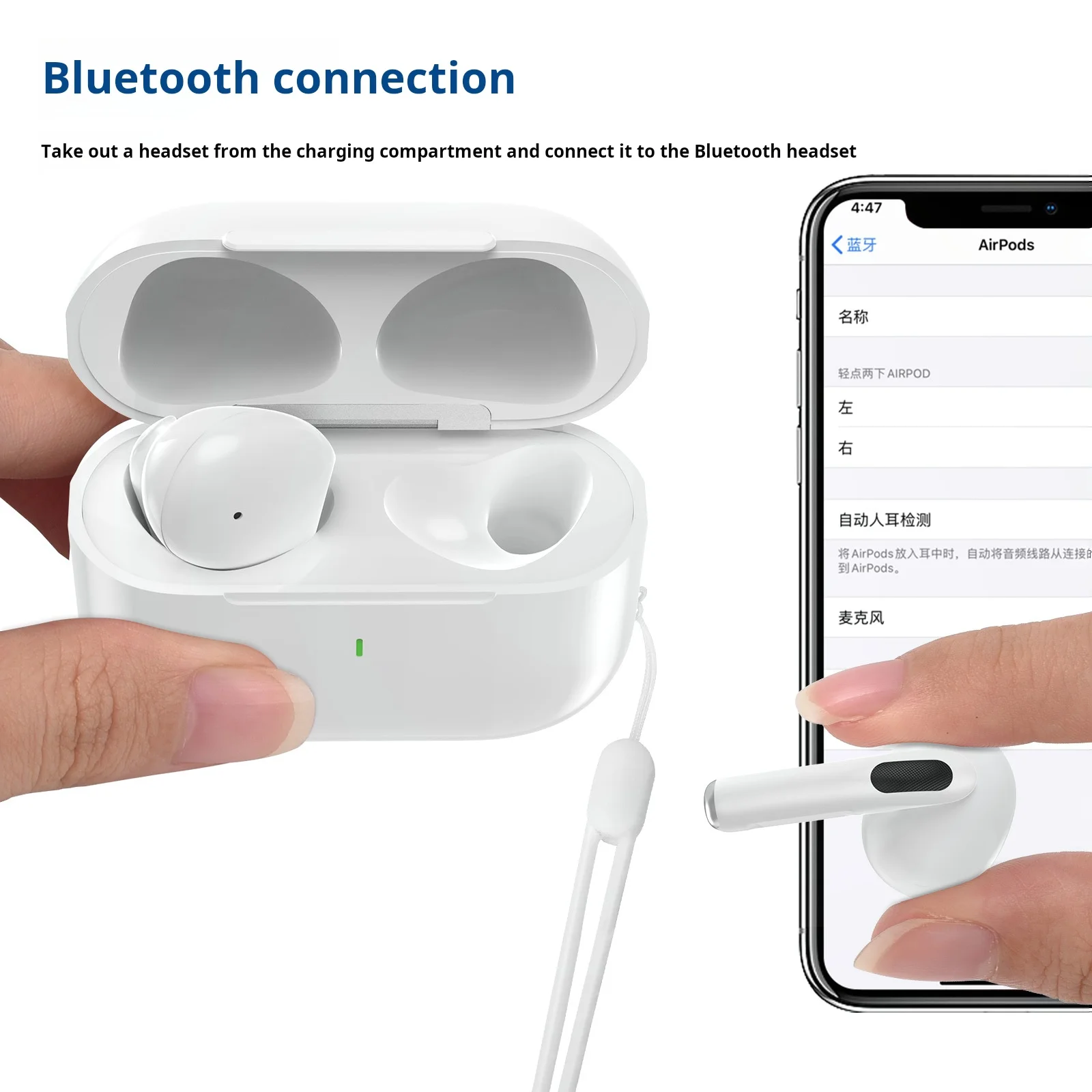 Pro6 Wireless Earphones Bluetooth 5.3 Headphones In Ear Noise Cancell Stereo Music Earbuds Touch Control Earbuds With Microphone