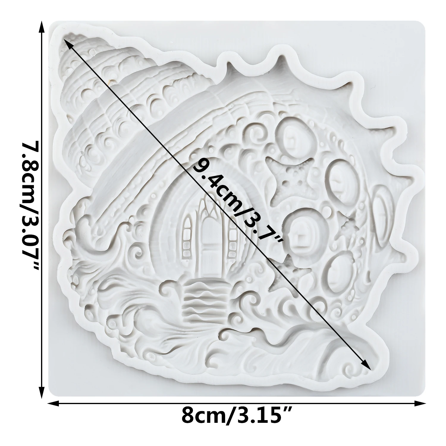 Conch House Silicone Molds Conch Fondant Cake Decorating Tools Cupcake Topper Candy Sugar Craft Gum Paste Polymer Clay