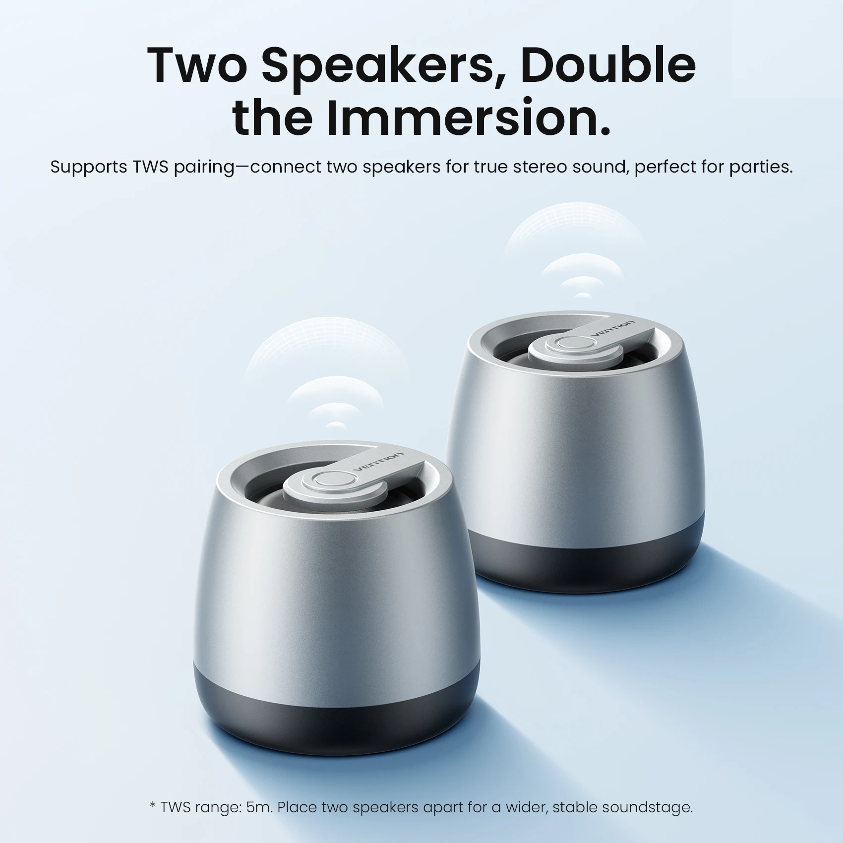 Vention Portable Bluetooth 6.0 Wireless Speaker Big Audio 1200MAh Battery Life Desktop Soundbox Music Surround Bass Box Speakers - view 3