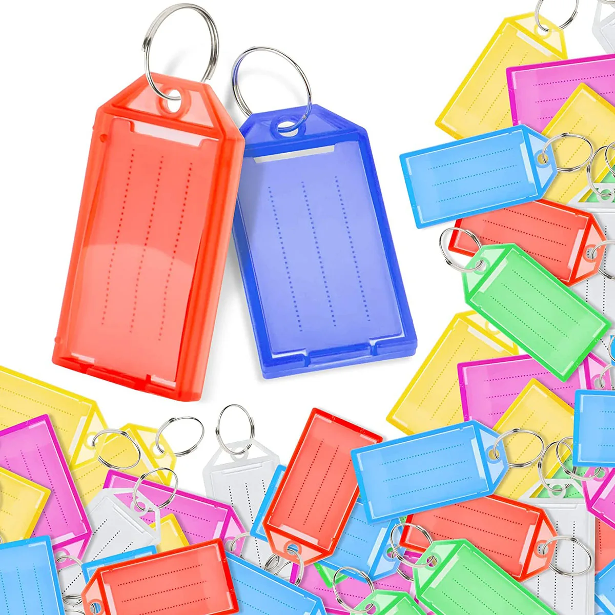 10/20/50pcs Colorful Plastic Keychain Tags Name Tag Women Men for Keychain Luggage Backpack DIY ID Car Keys Identification Tag