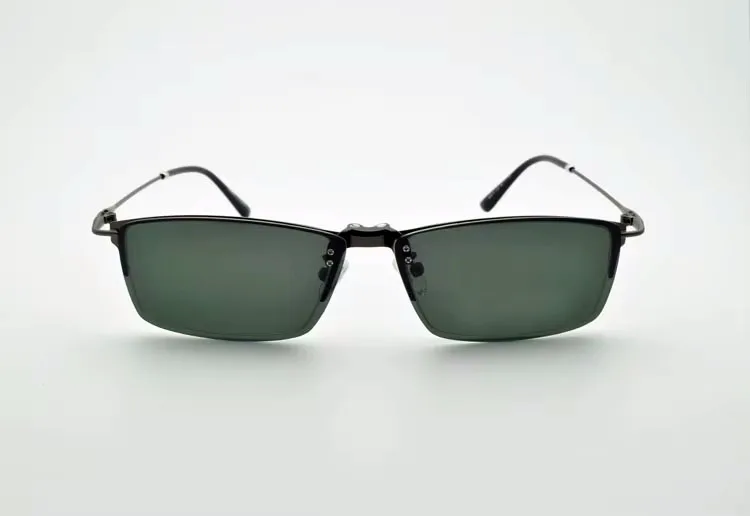 Clip-on-Rahmen, Magnet, Legierung, Brille, Metall, Myopie, schwarz, polarisiert, Herren-Sonnenbrille, Edelstahl, Fahren, großes Gesicht, Zwei-in-Eins – Detail 7