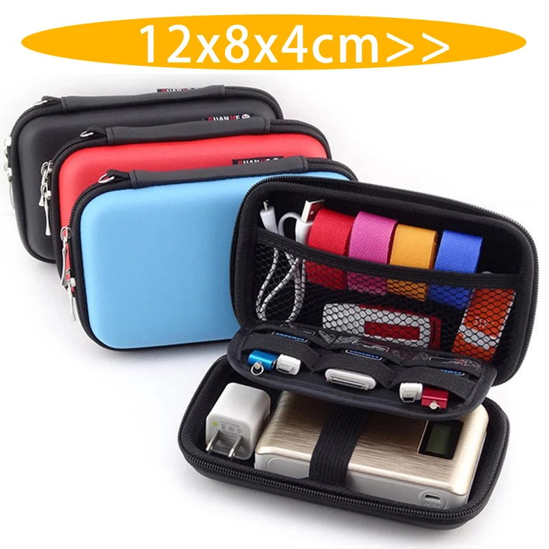 Portable Earphone Case Mini Headphone Case Zippered Round Storage Memory Cards Earbuds USB Cable Organizer Outdoor Hot Sell