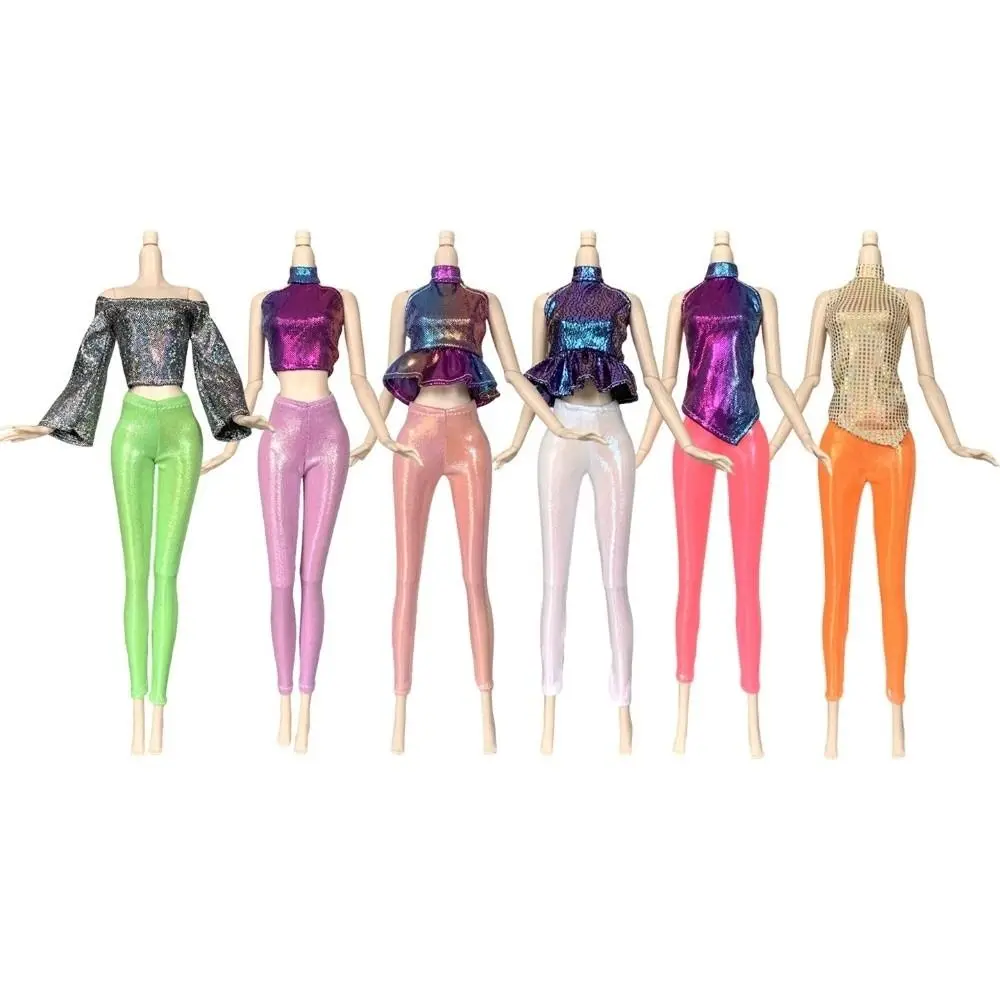 1 Set Doll Decoration Shiny Fashion Doll Clothes Set Cloth Sleeveless Doll Outfit Set Colorful Doll Dress Set Doll Styling